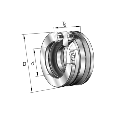 Thrust ball bearing Double direction Series: 522